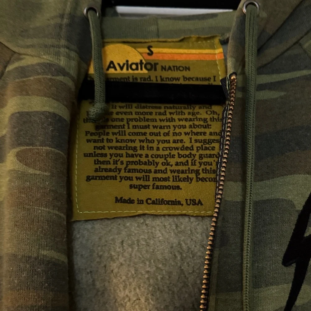 Aviator Nation Green Camo Zip Jacket - Picture 4 of 5